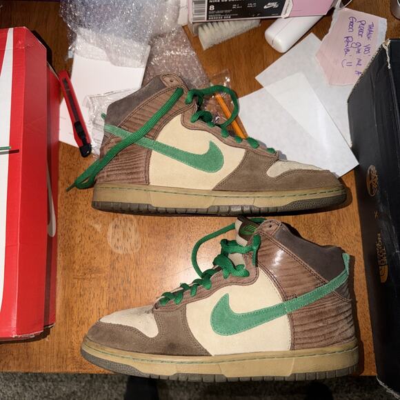 Size 9 - Nike Dunk Premium SB High Tweed Classic Green Wood Deck main image 6